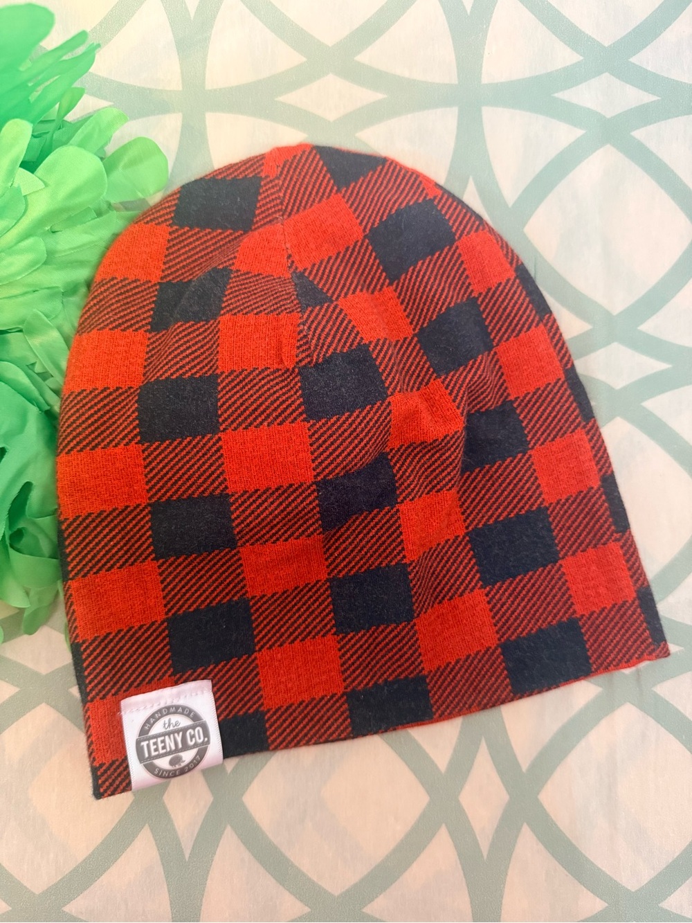 💫10/$25 • The Teeny Co Buffalo Plaid Slouchy Beanie